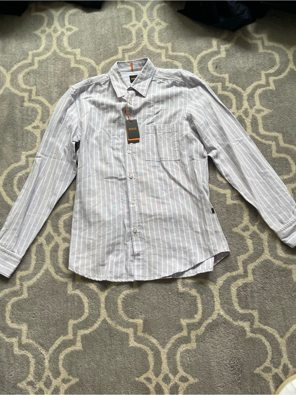 NWT Boss Striped Button Up Shirt Size M
